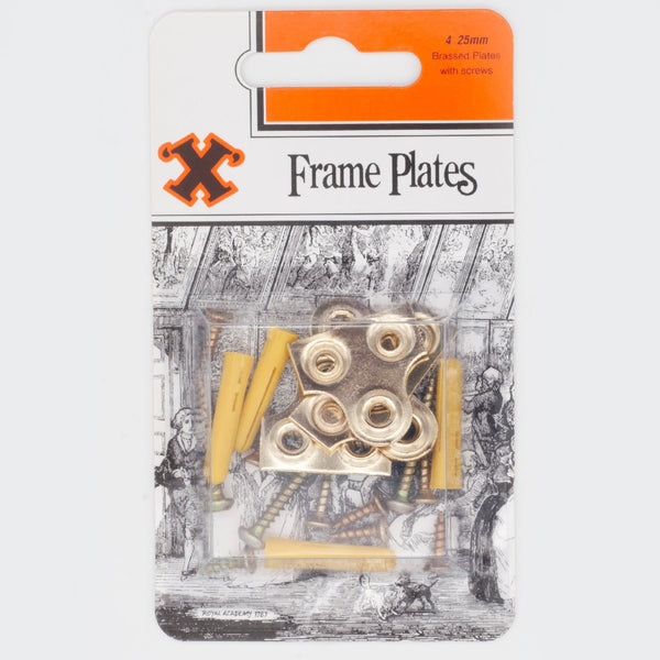 Brassed Plated Slotted Plates 25mm 4-Pack - SHAW X FS12860